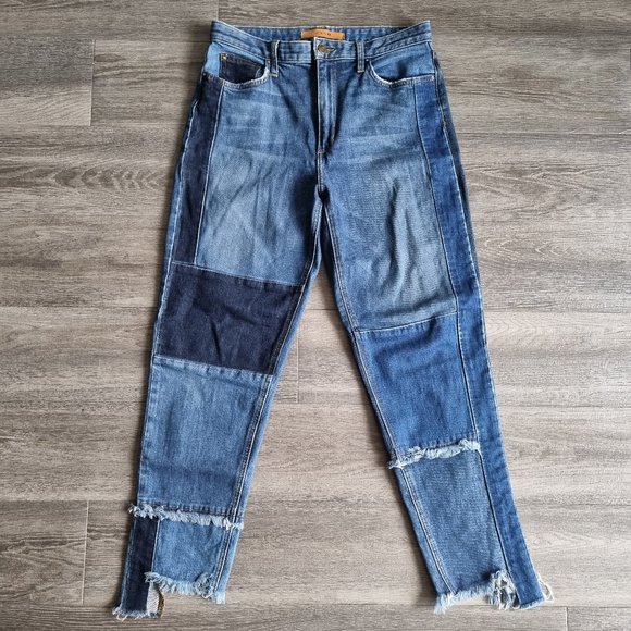 Joe's Jeans Debbie Patchwork High Rise Ankle Straight Leg Size 29 - Picture 1 of 14